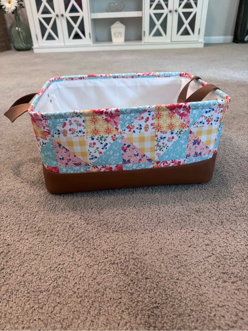 The PIONEER WOMAN Patchwork Medley Basket with Handles